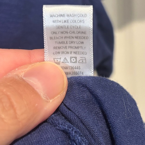 Muk Luks Navy V-Neck Top - Picture 4 of 6